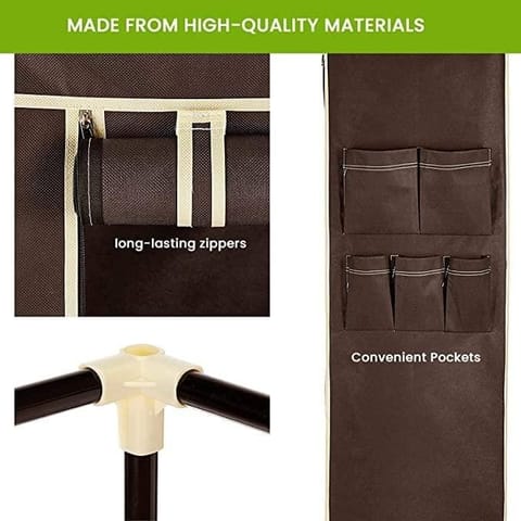 Safe-O-Kid-Multi-Purpose Foldable Cabinet Wardrobe-Brown