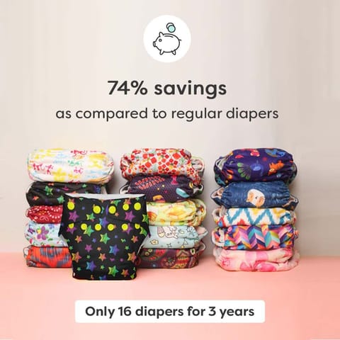 SuperBottoms Cloth Diapers for babies - Cloth Diaper Combo Pack of 3 Freesize UNO- New Version| Reusable