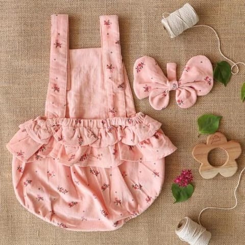 Yellow Rabbit Blush Ruffle Butt Romper