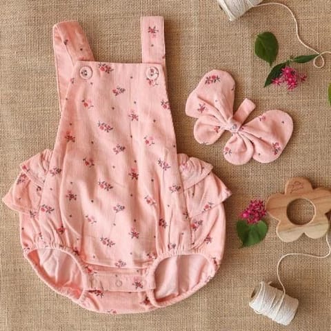 Yellow Rabbit Blush Ruffle Butt Romper