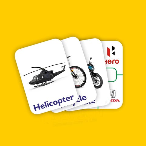 Clapjoy Vehicles flash card for kids of age 2 years and Above