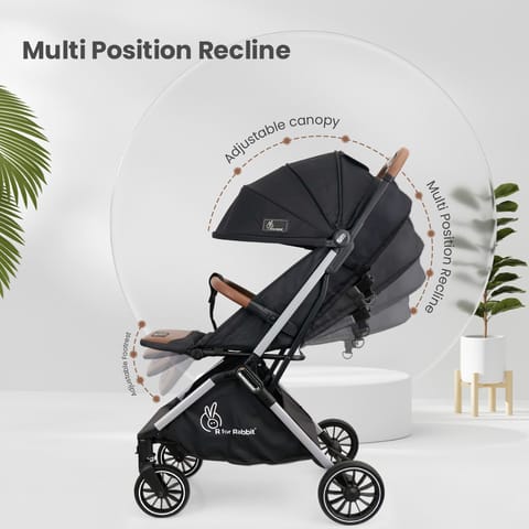 R for Rabbit Street Smart Baby Stroller Pure Black