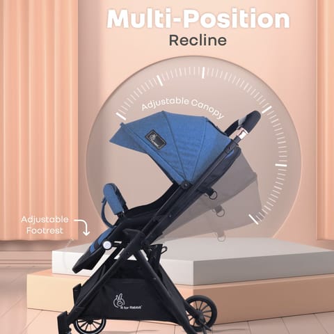 R for Rabbit Street Smart Nova Baby Stroller(Blue Black)