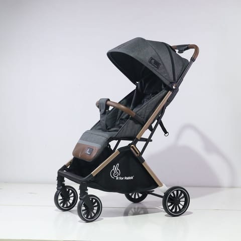 R for Rabbit Street Smart Auto Fold Stroller For Kids (Grey Black)