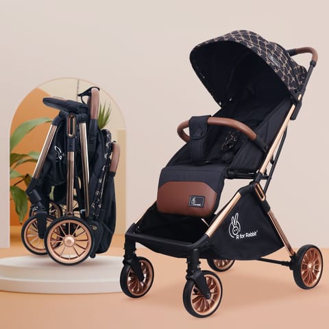 R for Rabbit Street Smart Baby Stroller(Gold Black)