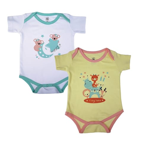 Tiny Lane Adorable Infant Onesies - Krescent Koala + Jolly Ride (Pack of 2)