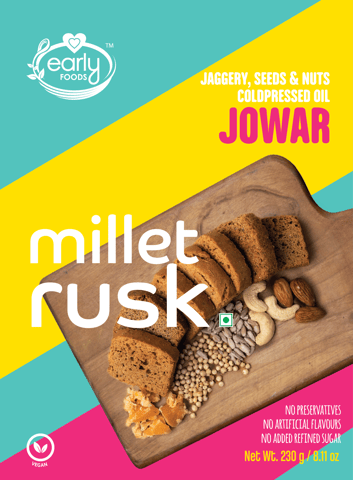 Early foods Jowar Millet Rusk, 230g