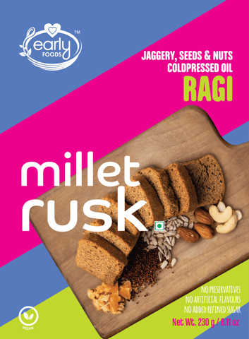 Early foods Twin Pack - Ragi Millet Rusk, 230gX2