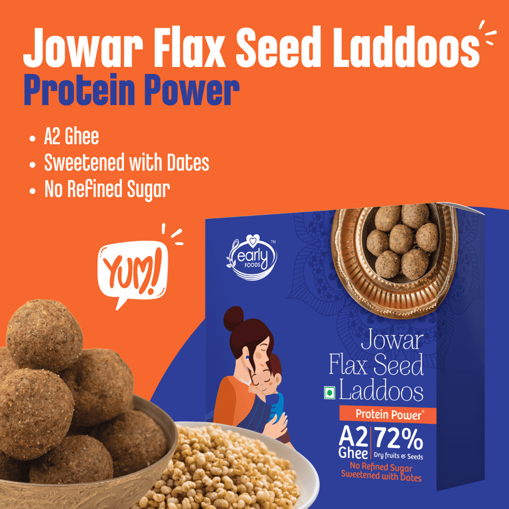 Early foods Jowar Flax Seeds A2 Ghee Laddoos, 250g