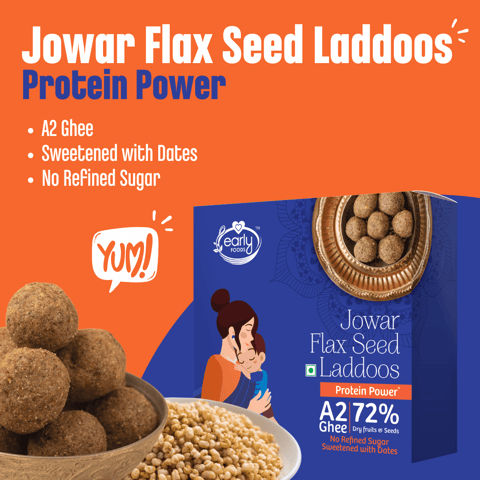 Early foods Jowar Flax Seeds A2 Ghee Laddoos, 250g