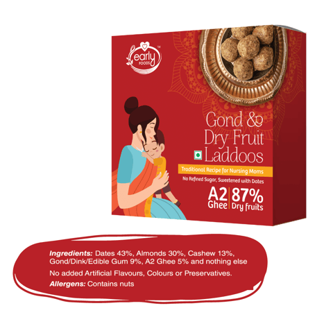 Early foods Pack of 6 - A2 Ghee Millet Laddoos, 250gX6