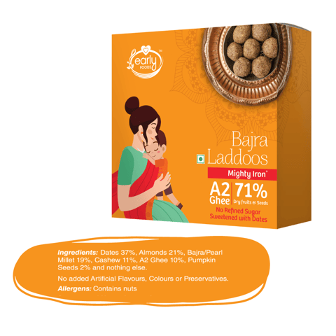 Early foods Pack of 3 - A2 Ghee Laddoos For Kids, 250gX3