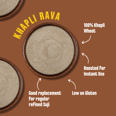 Early foods Whole Khapli Wheat Rava, 250g