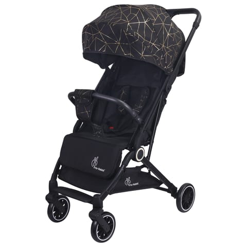 R for Rabbit Pocket Air Lite Stroller - One Hand Fold, Light Weight, Travel Friendly, Adjustable Canopy Black