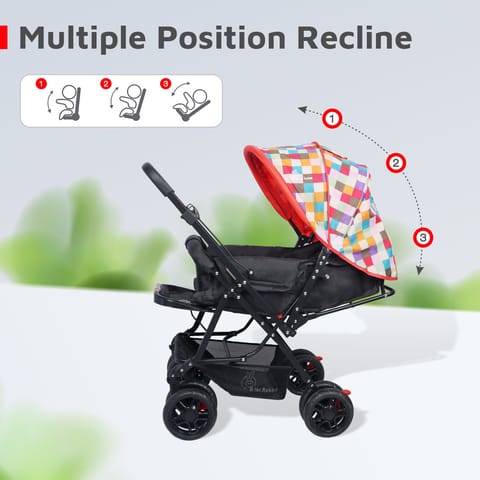 R for Rabbit Lollipop Lite Stroller - Travel Friendly, Easy To Fold, Reversible Handle, Wheel Lock, Adjustable Leg Rest Black Mullti