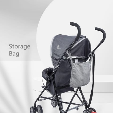 R for Rabbit Pixie Buggy Stroller - Easy To Fold & Store, UV Sun Protection Canopy, Rear Brakes, Storage Bag Blue Grey