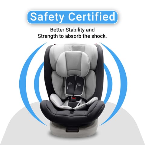 R for Rabbit Jack N Jill Grand ISOFIX Car Seat For Kids 0 To 12 Years Grey