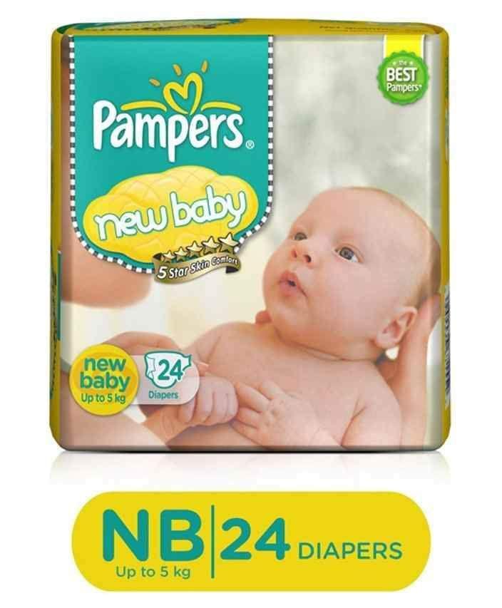 Pampers New Baby Diapers (24 Count) Active Baby NB Econ(upto 5 kg)