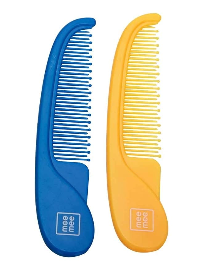 Mee Mee Soft Bristled Comb Set | BPA Free (Easy Grip, Blue Orange)