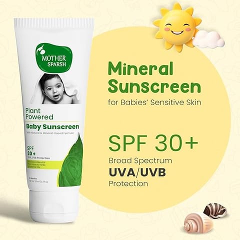 Mother Sparsh Plant Powered Natural Baby Sunscreen Lotion (tube)-100ML