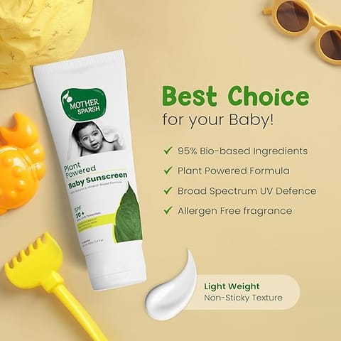 Mother Sparsh Plant Powered Natural Baby Sunscreen Lotion (tube)-100ML