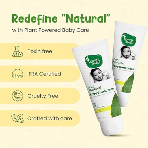 Mother Sparsh Plant Powered Natural Baby Sunscreen Lotion (tube)-100ML