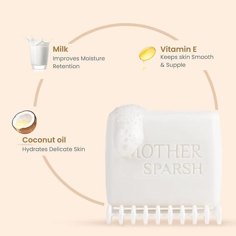 Mother Sparsh Daily Moisturizing Milky Soft Baby Bathing Bar 75G