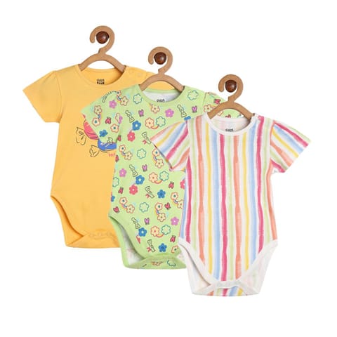 MINI KLUB NEW BORN AND BABY GIRLS GREEN/YELLOW BODY SUIT