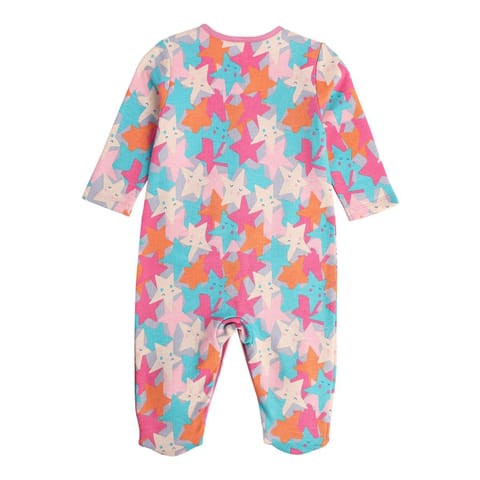 MINI KLUB NEW BORN AND BABY GIRLS GREY/ROSE PINK SLEEP SUIT