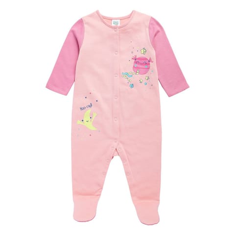 MINI KLUB NEW BORN AND BABY GIRLS GREY/ROSE PINK SLEEP SUIT