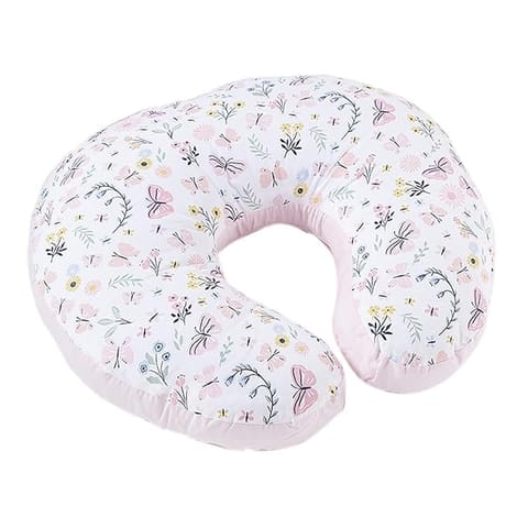haus & kinder Newborn Nursing Feeding Pillow, Breastfeeding Pillows with Removable Cover, Infant Support for Baby & Mom Cradle 0-24 Months (Butterfly Garden, Cotton Poplin, Multicolor)