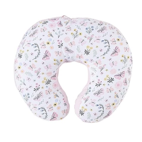 haus & kinder Newborn Nursing Feeding Pillow, Breastfeeding Pillows with Removable Cover, Infant Support for Baby & Mom Cradle 0-24 Months (Butterfly Garden, Cotton Poplin, Multicolor)