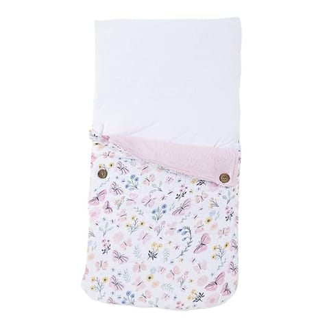 haus & kinder 3 in 1 Baby Sleeping Bag & Carry Nest | Cotton Bedding Set for Infants & New Born Baby | Portable/Travel & Skin Friendly | 0-6 Months (Butterfly Garden)