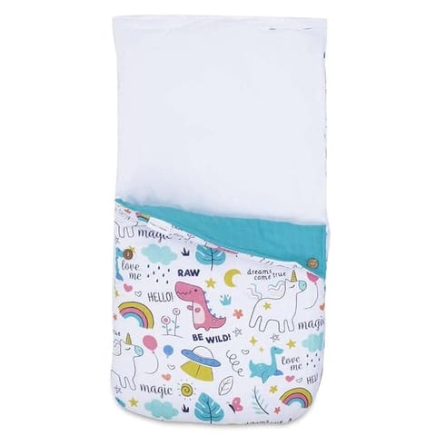 Haus and Kinder 3 in 1 Baby Sleeping Bag and Carry Nest | Cotton Bedding Set for Infants and New Born Baby | Portable and Travel Friendly | 0-6 Months (Mystic Rainbow Tale)