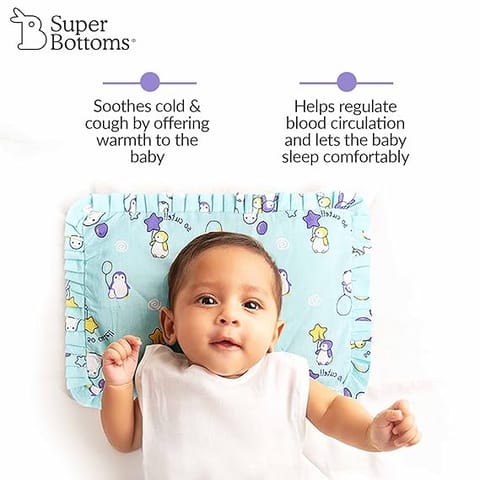 superbottoms Refillable Rai Mustard Seed Head Shaping Pillow for Newborn, Refillable Pillow|100% Cotton, Mustard Seed Filling|Prevents Flat Head | 0-12Months,31x21cm (Pack of 1) for Gifting