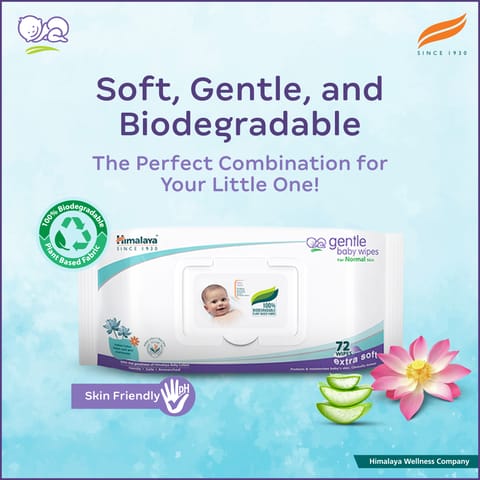 Himalaya GENTLE BABY WIPES 72'S WITH LID INDIA