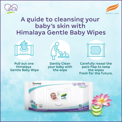 Himalaya GENTLE BABY WIPES 72'S WITH LID INDIA