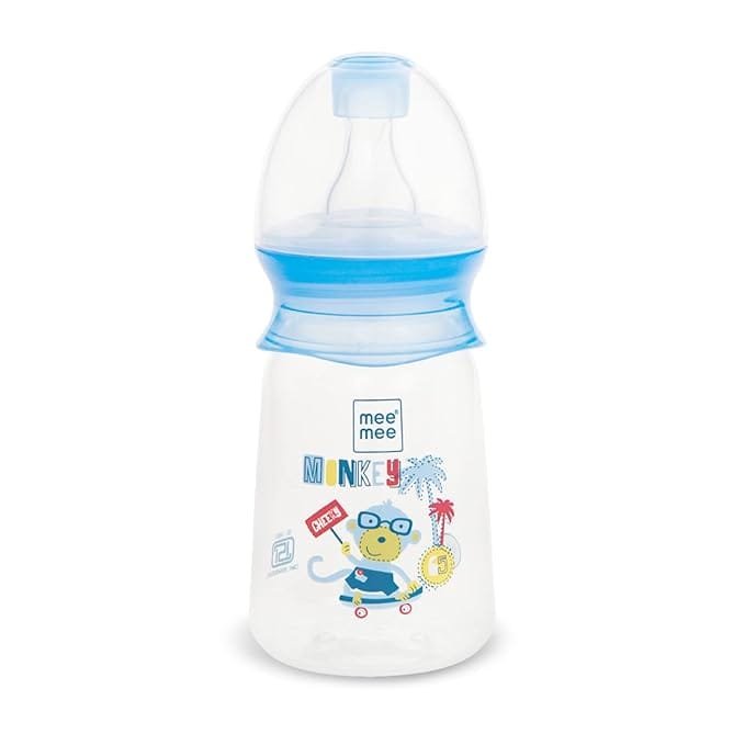 Mee Mee Premium Baby Feeding Bottle (130 ml, Blue)