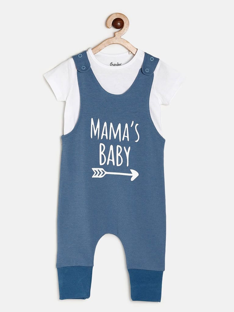 Chayim Baby Lowcrotch Dungaree Set Blue Horizon