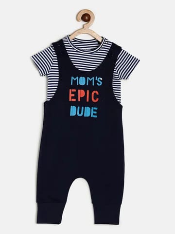 Chayim Baby Lowcrotch Dungaree Set Navy