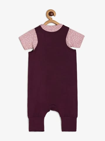 Chayim Baby Lowcrotch Dungaree Set Wine