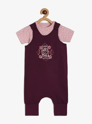 Chayim Baby Lowcrotch Dungaree Set Wine