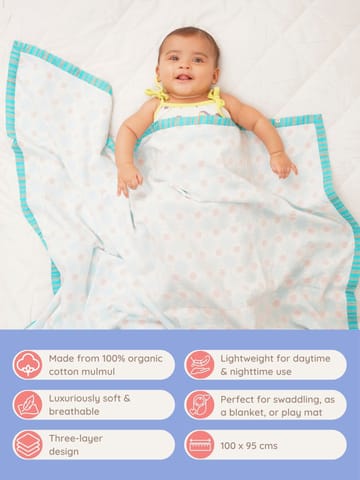 Greendigo Ultrasoft Muslin Dohar Blanket for new born babies