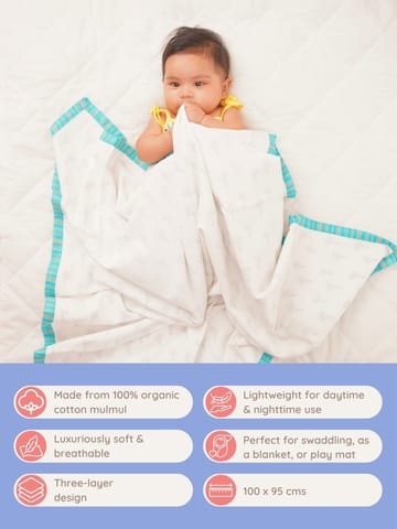 Greendigo Ultrasoft Muslin Dohar Blanket for new born babies