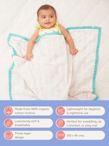 Greendigo Ultrasoft Muslin Dohar Blanket for new born babies