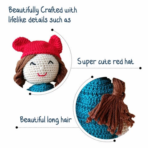 Clapjoy Soft Hand Knitted Cotton Thread Doll for kids