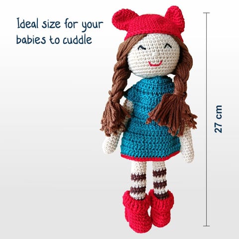 Clapjoy Soft Hand Knitted Cotton Thread Doll for kids