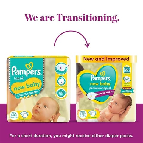 Pampers Active Baby New Born/XS Diapers (72 Count)Upto 5Kg