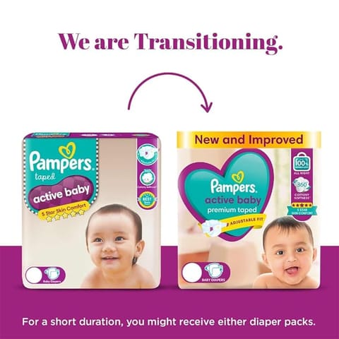 Pampers Medium- Pack of 90 Active Baby NB Econ(6-11Kg)