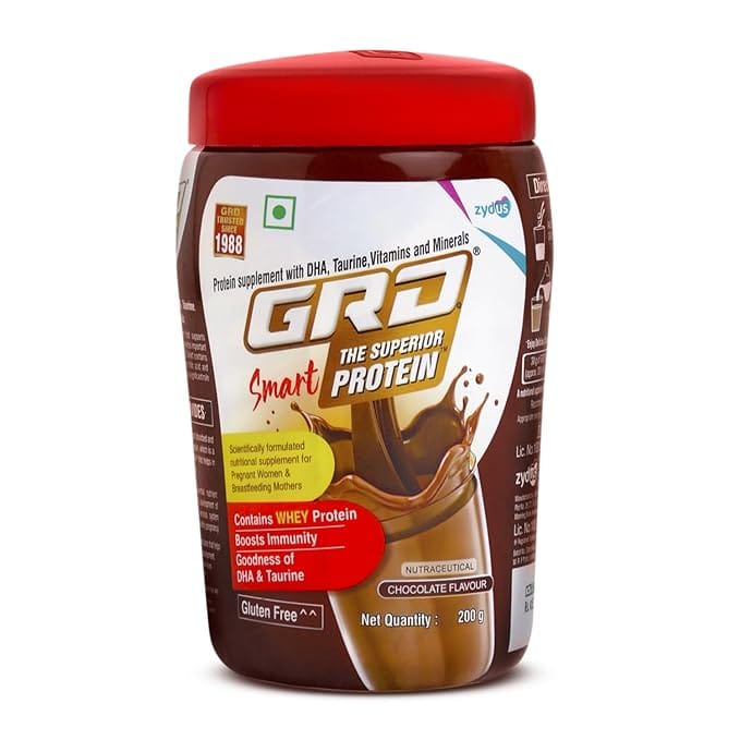 GRD Smart Nutritional Protein Drink for Pregnant and Lactating Mothers, Supports Brain Development and Healthy Growth of Birth Child (200g) - Swiss Chocolate